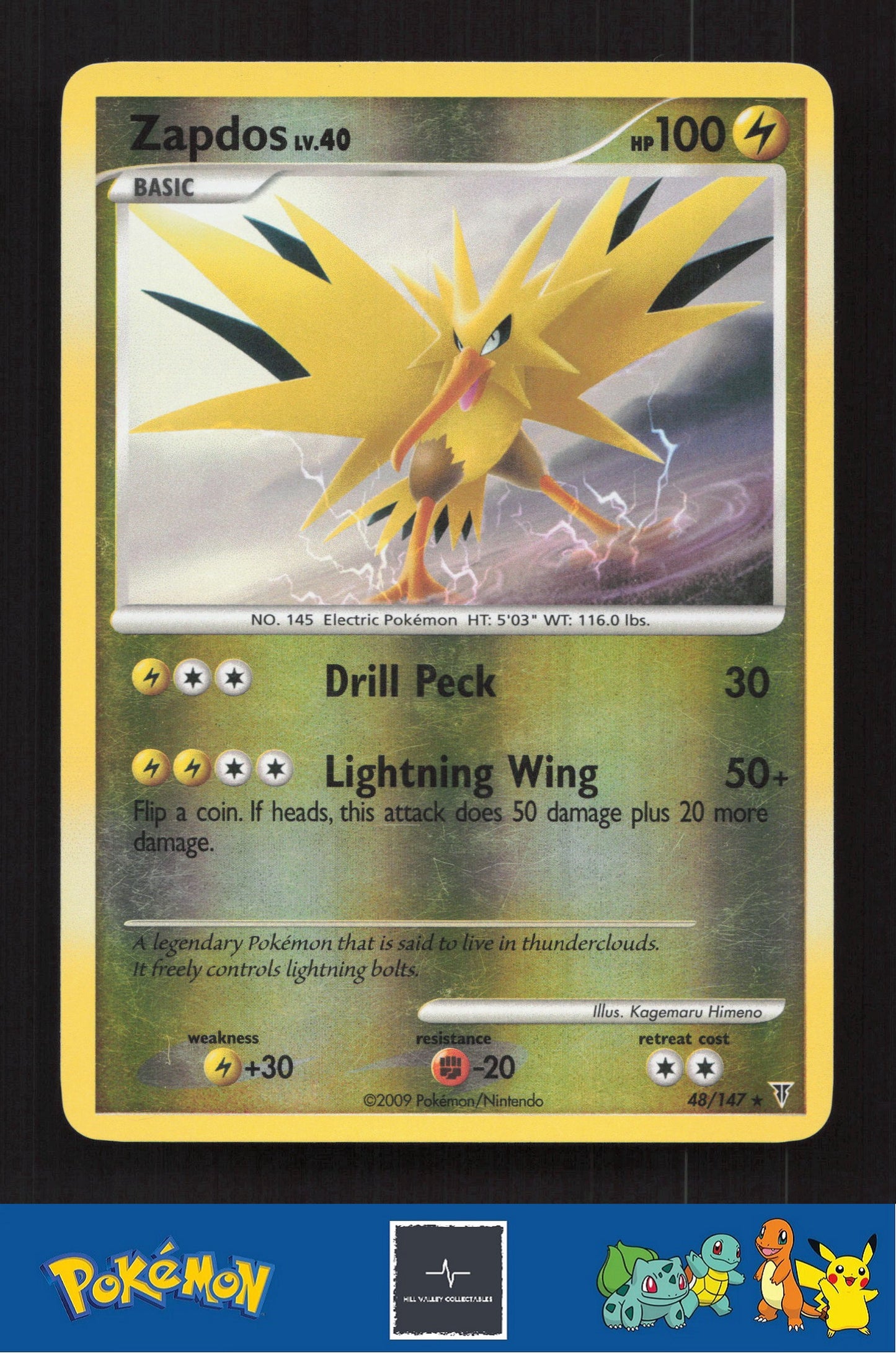 2009 Pokemon Platinum Supreme Victors 48 Zapdos Reverse