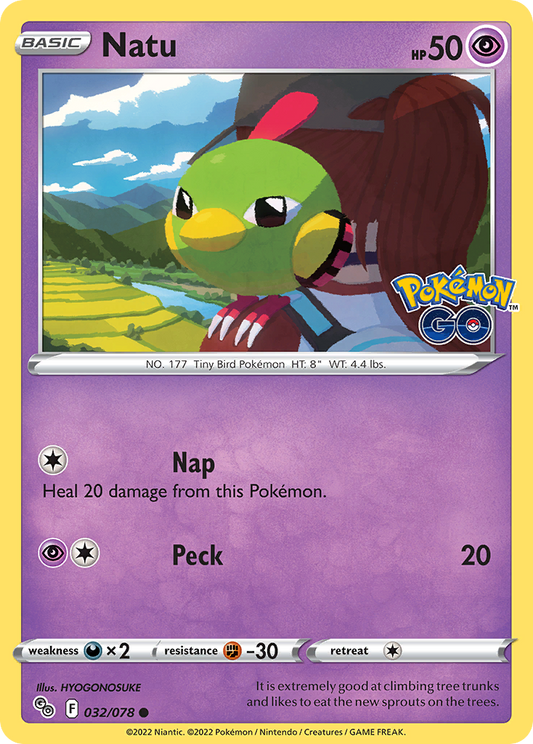 2022 Pokemon SWSH Pokemon Go 032/078 Natu