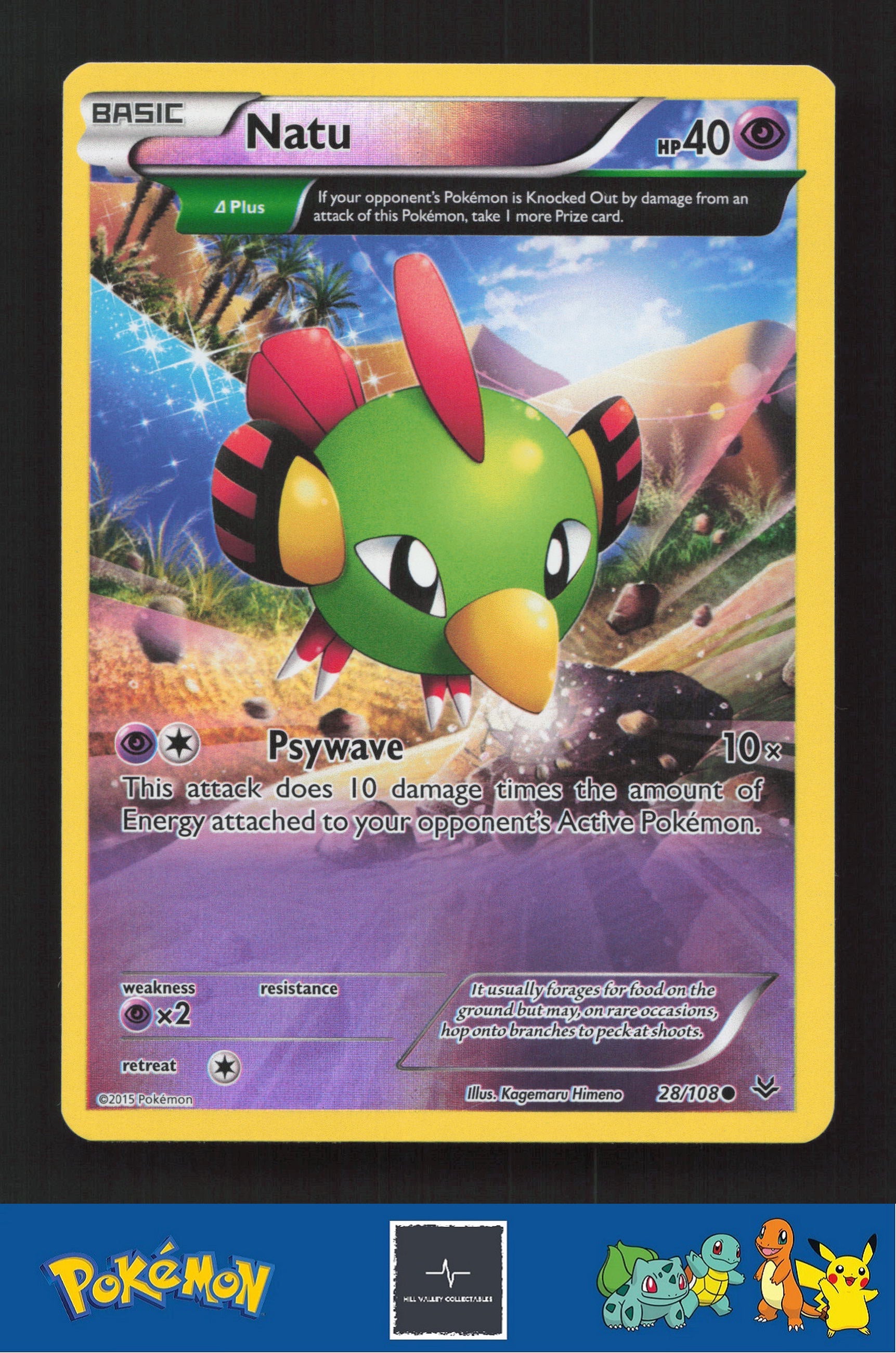 2015 Pokemon XY Roaring Skies 28/108 Natu (Delta) Reverse
