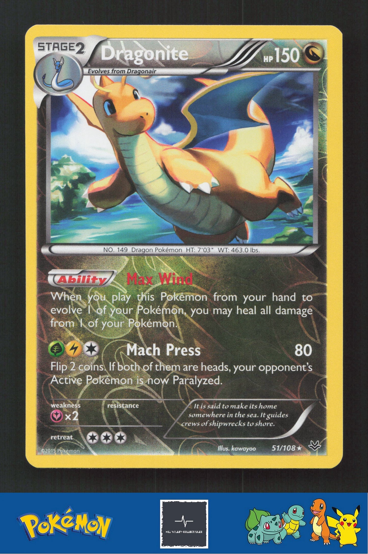 2015 Pokemon XY Roaring Skies 51/108 Dragonite Reverse