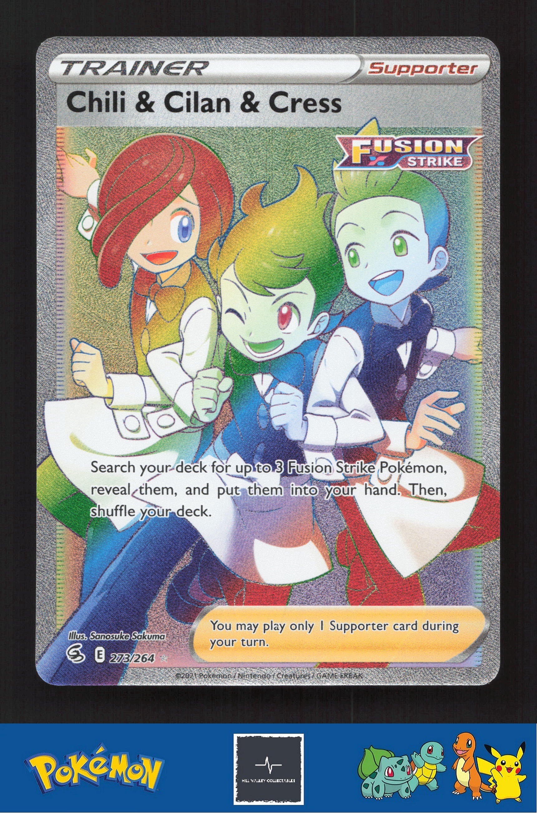 2021 Pokemon SWSH Fusion Strike 273/264 Chili & Cilan & Cress