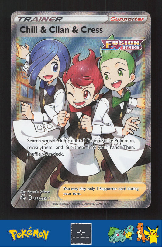 2021 Pokemon SWSH Fusion Strike 258/264 Chili & Cilan & Cress