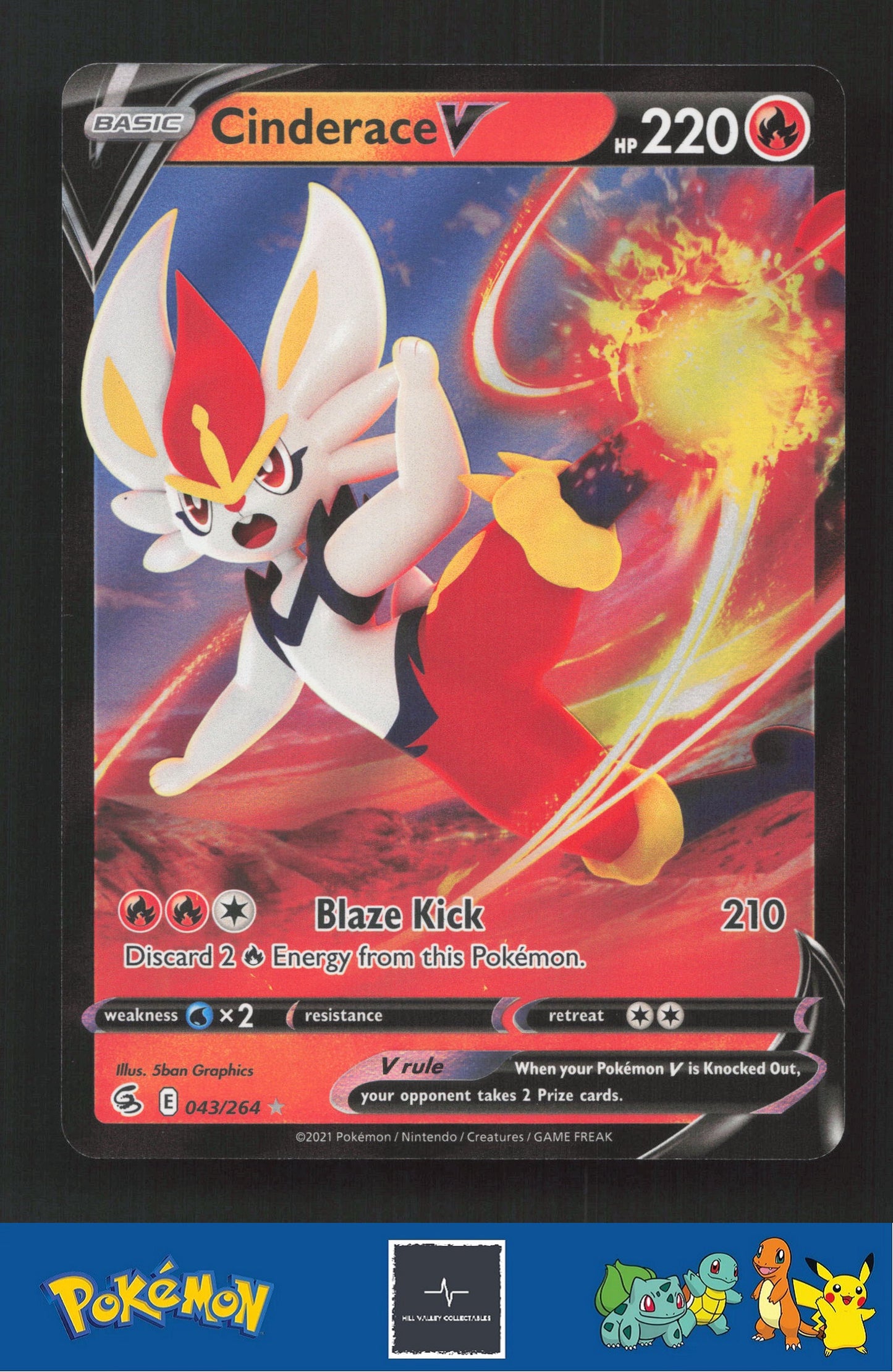 2021 Pokemon SWSH Fusion Strike 043/264 Cinderace V
