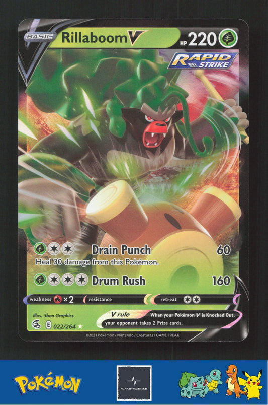 2021 Pokemon SWSH Fusion Strike 022/264 Rillaboom V