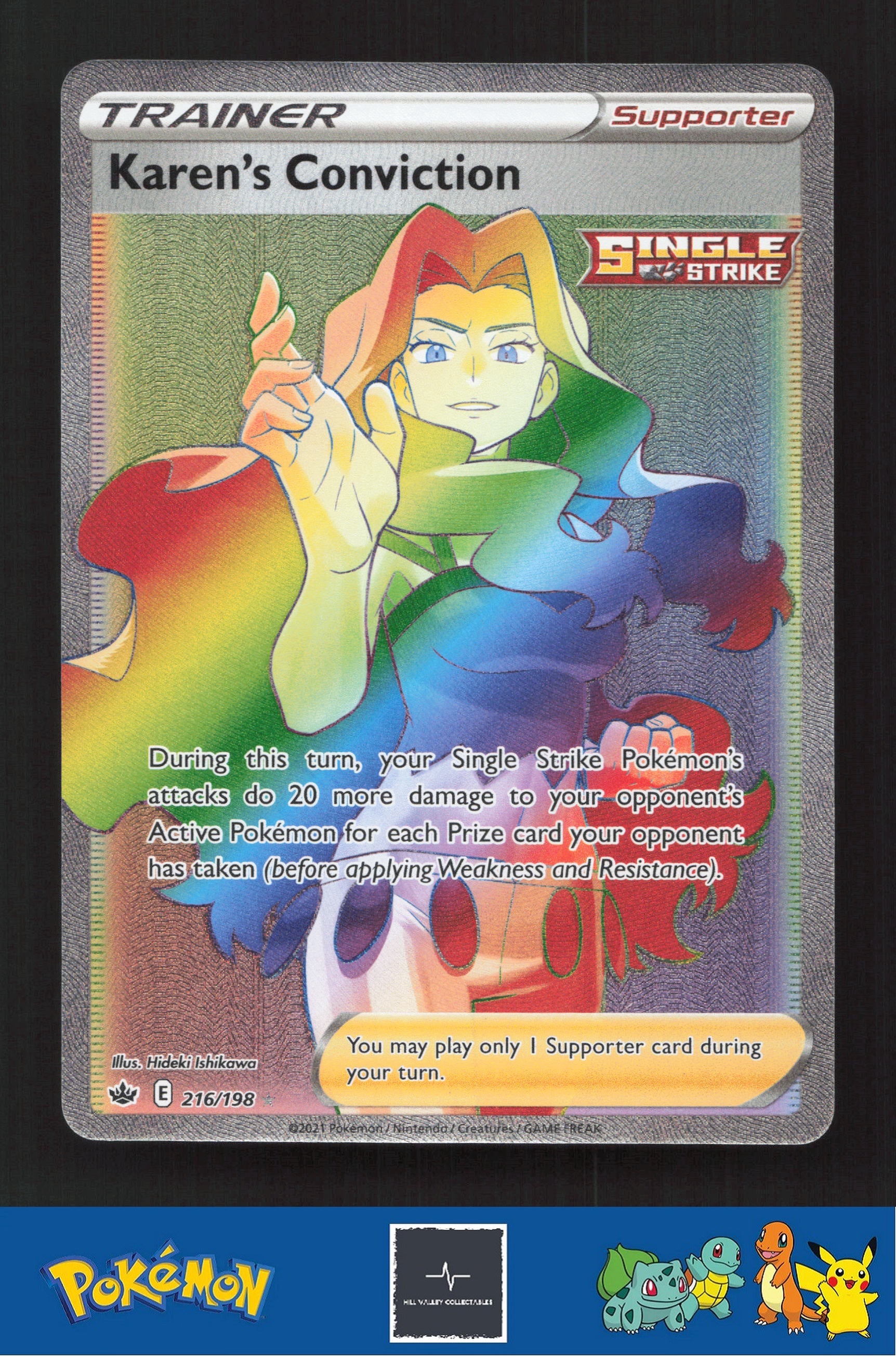 2021 Pokemon SWSH Chilling Reign 216/198 Karen's Conviction