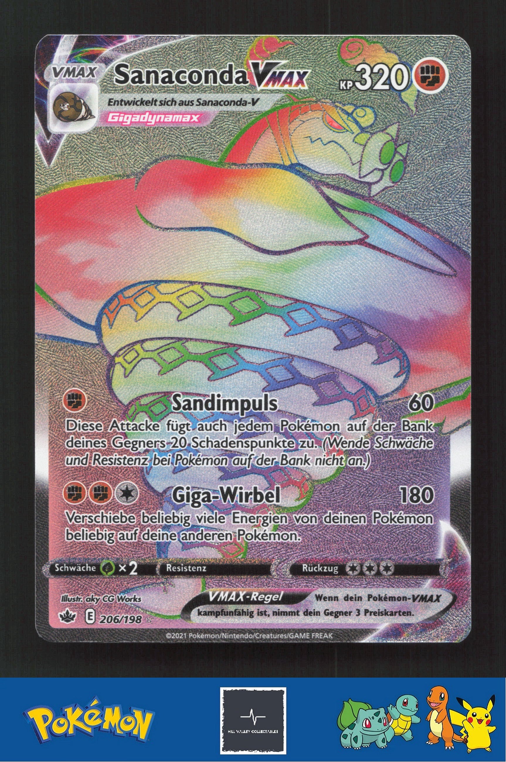 2021 Pokemon SWSH Chilling Reign 206/198 Sandaconda VMAX