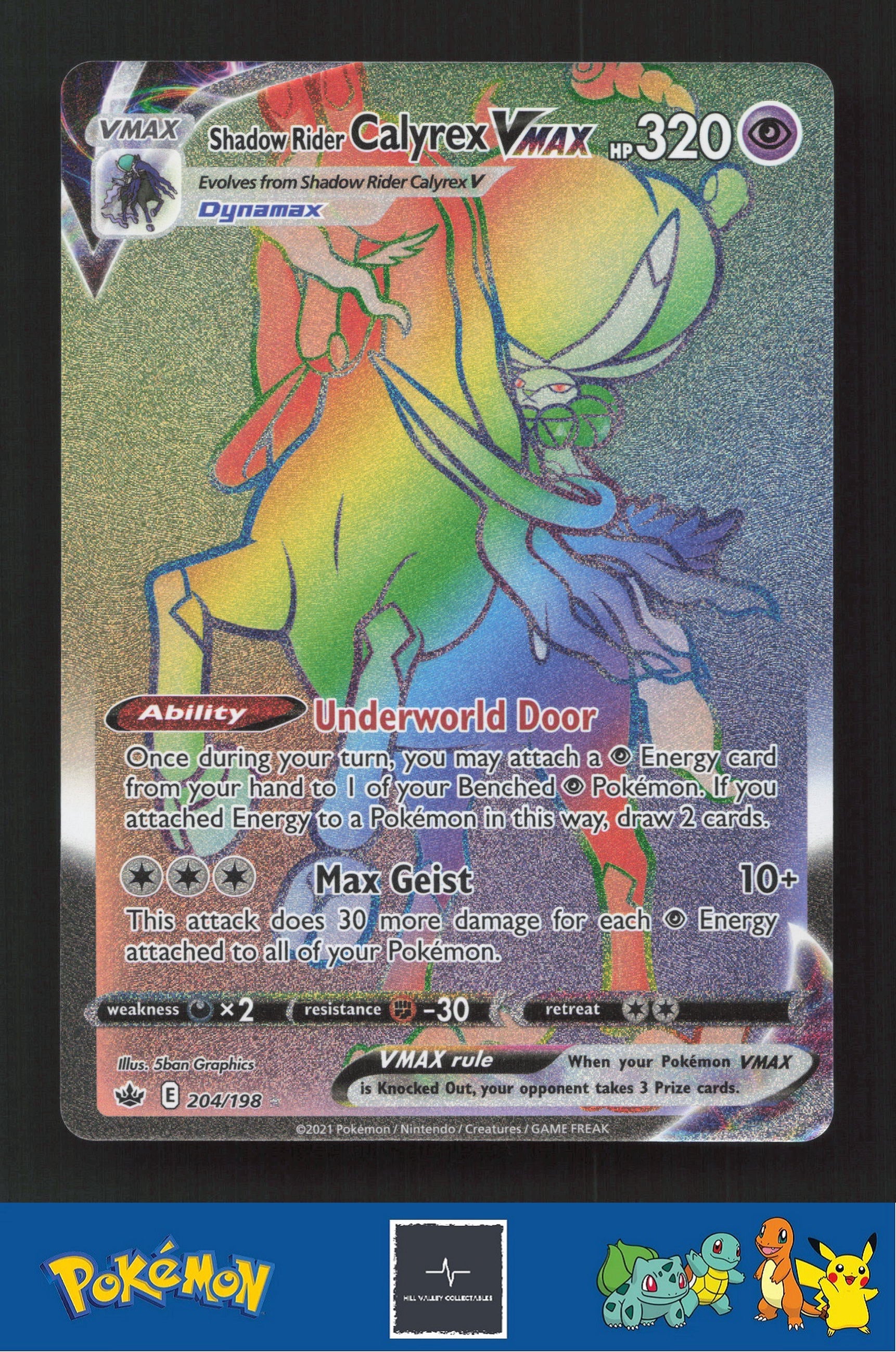 2021 Pokemon SWSH Chilling Reign 204/198 Shadow Rider Calyrex VMAX