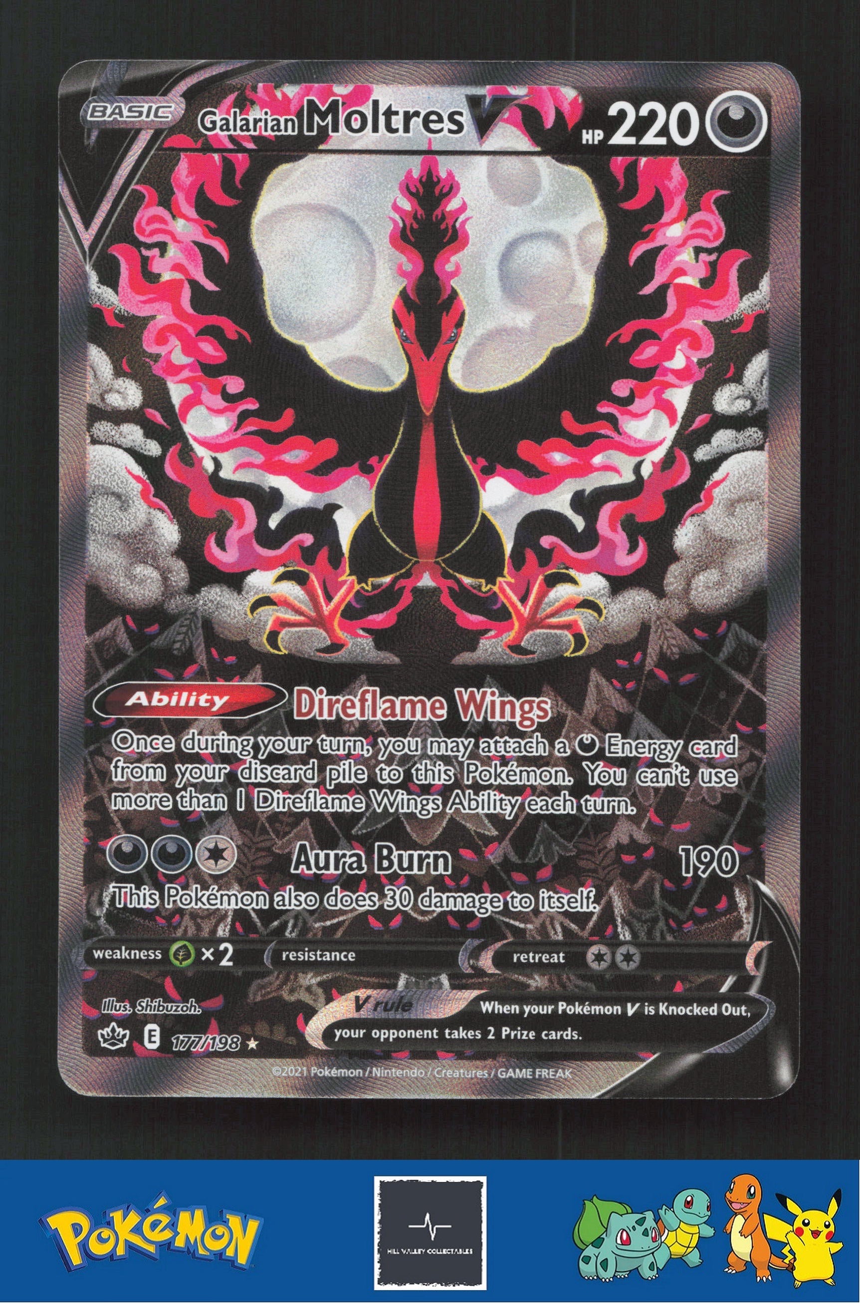 2021 Pokemon SWSH Chilling Reign 177/198 Galarian Moltres V