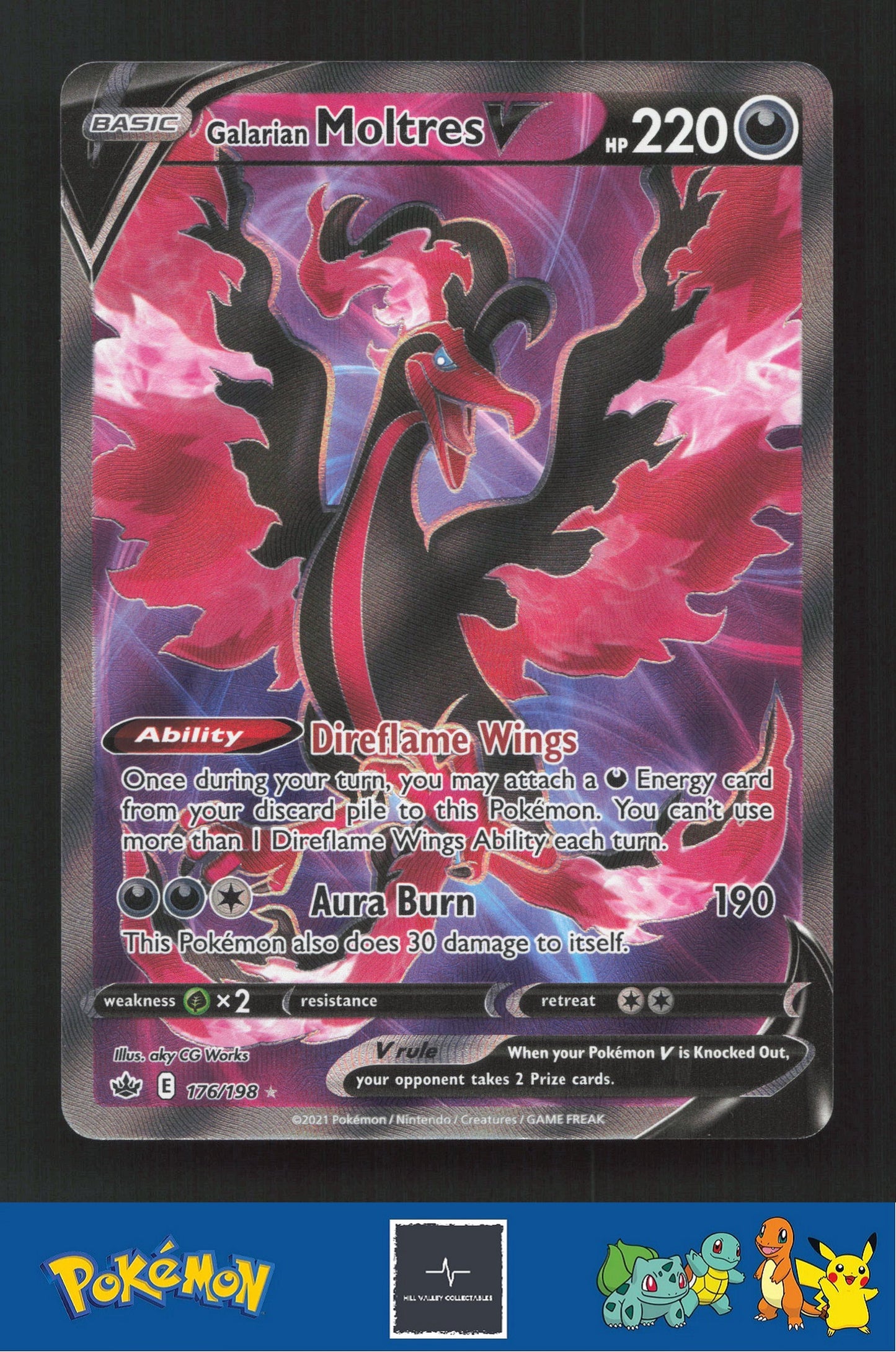 2021 Pokemon SWSH Chilling Reign 176/198 Galarian Moltres V