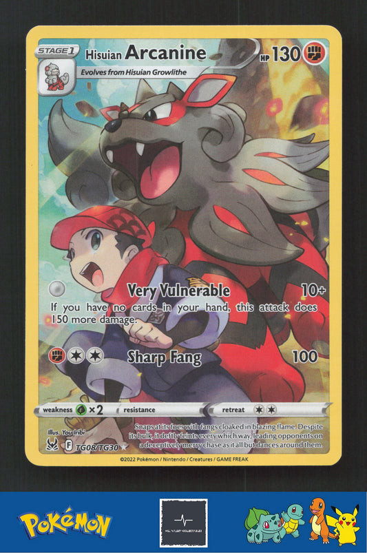 2022 Pokemon Lost Origin TG08/TG30 Hisuian Arcanine