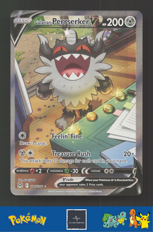 2022 Pokemon Lost Origin 184/196 Galarian Perrserker V