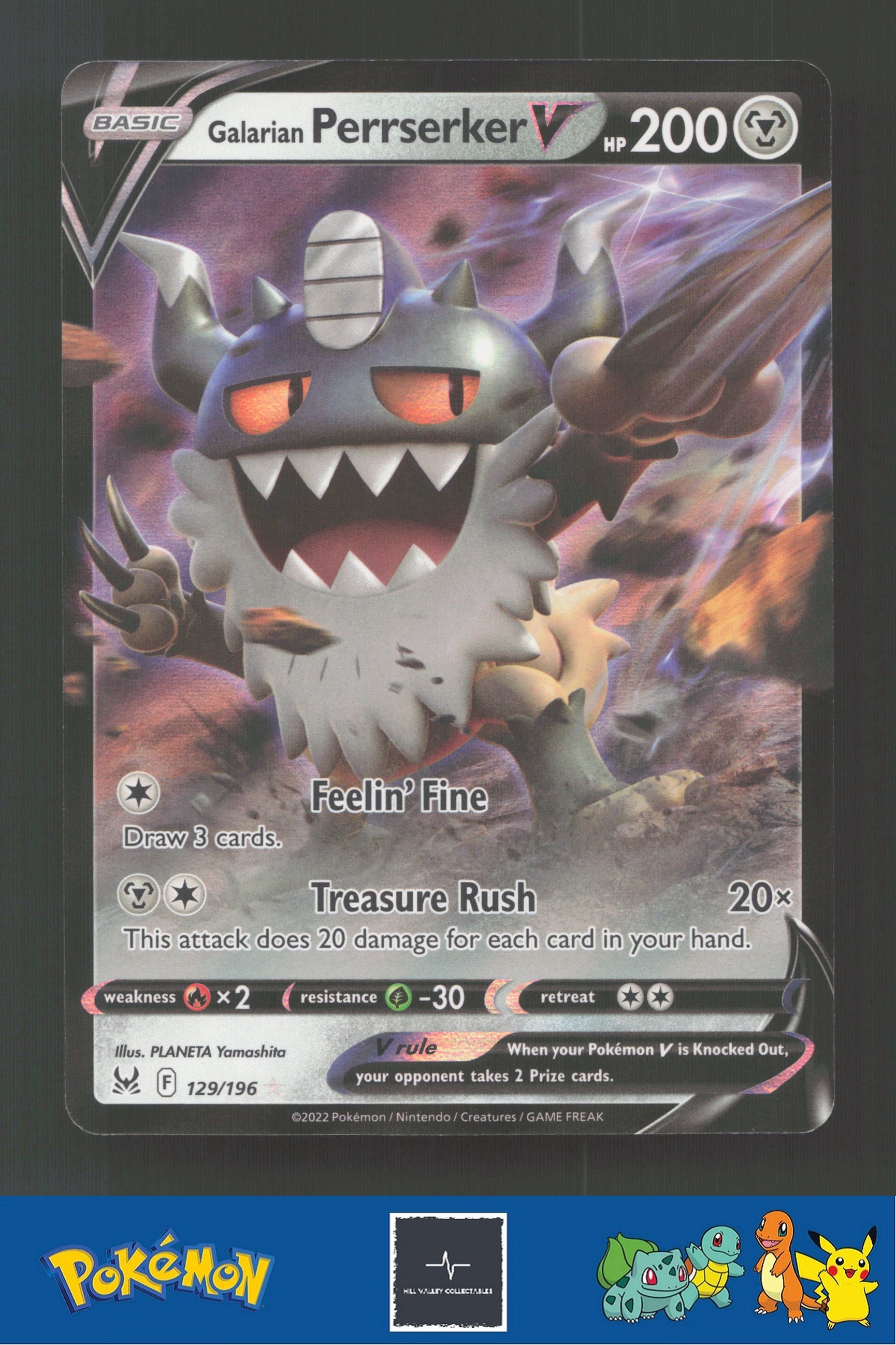 2022 Pokemon Lost Origin 129/196 Galarian Perrserker V