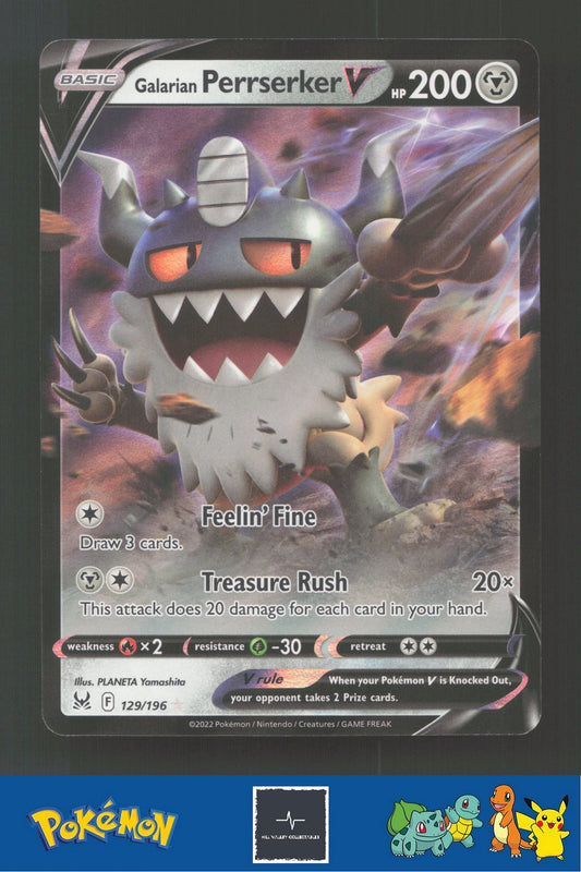 2022 Pokemon Lost Origin 129/196 Galarian Perrserker V