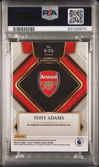 2022-23 Panini Select Signature Tony Adams DNA & PSA 10