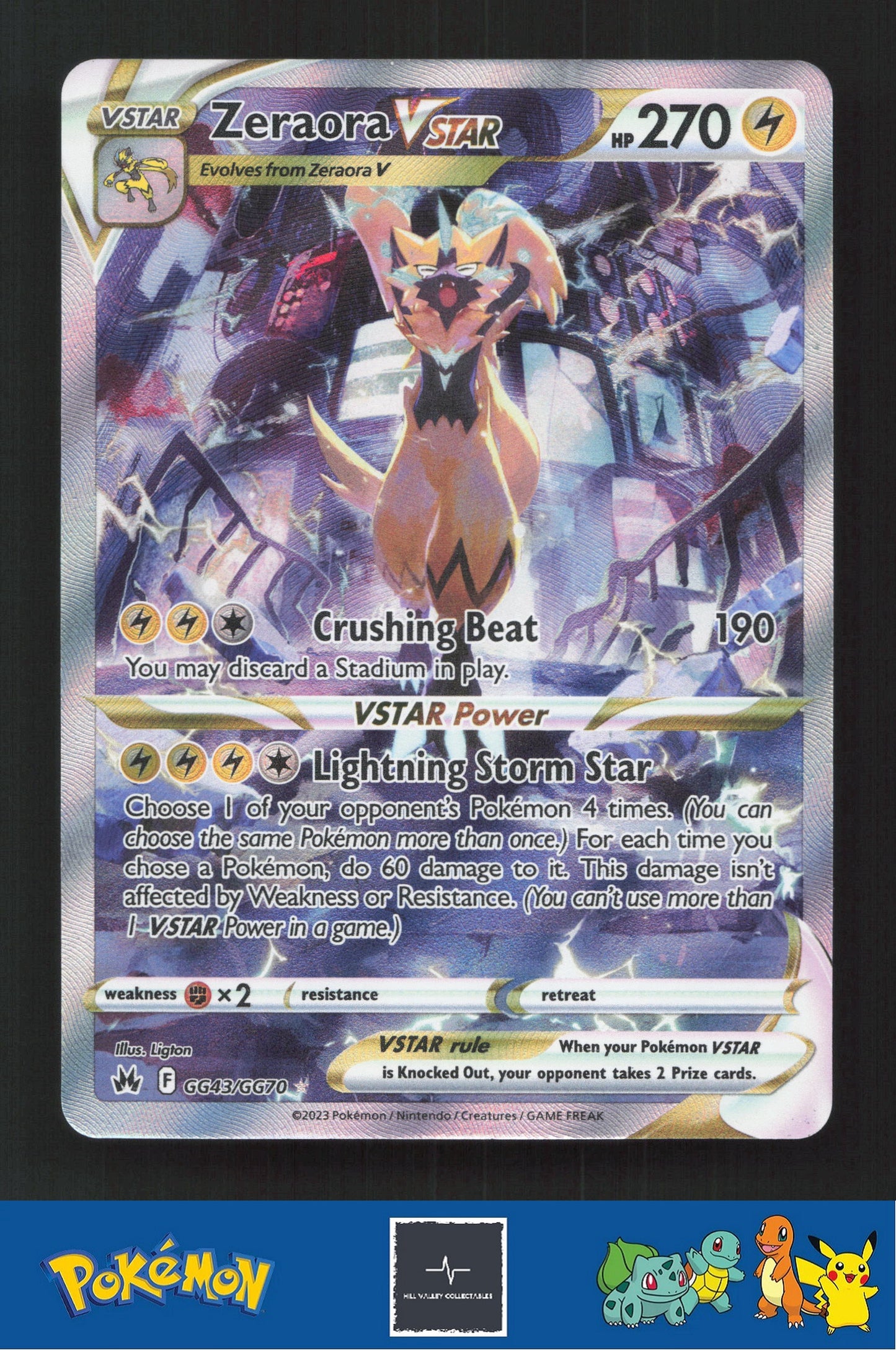 2023 Pokemon SWSH Crown Zenith GG43/GG70 Zeraora Vstar