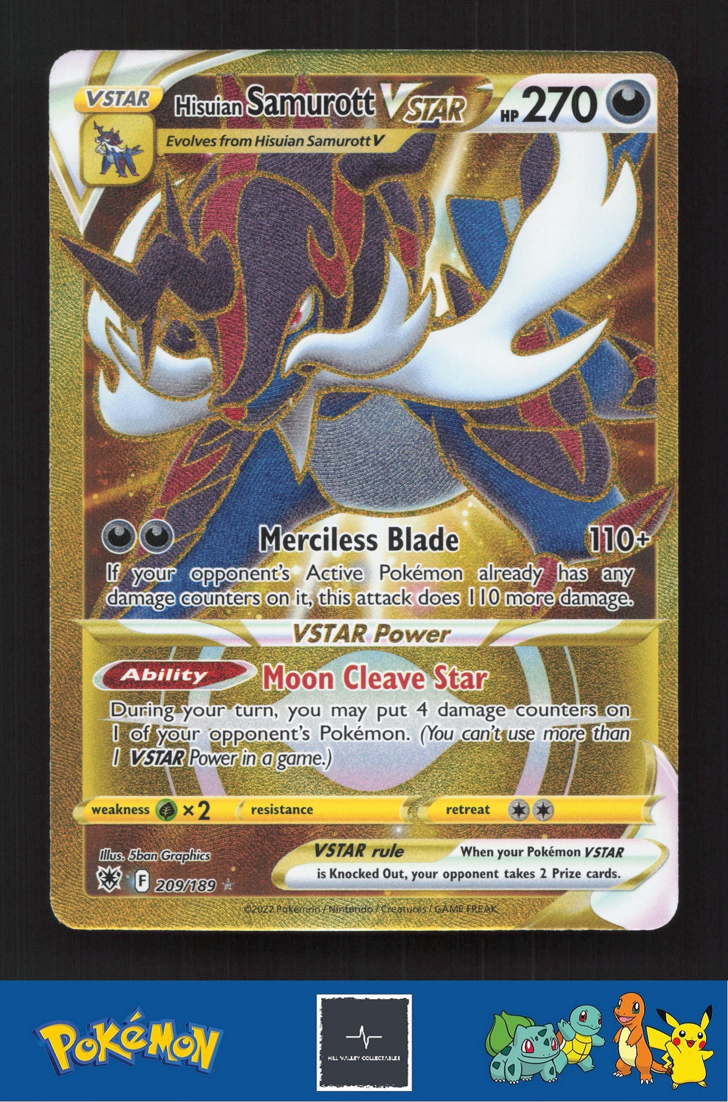 2022 Pokemon SWSH Astral Radiance 209/189 Hisuian Samurott Vstar