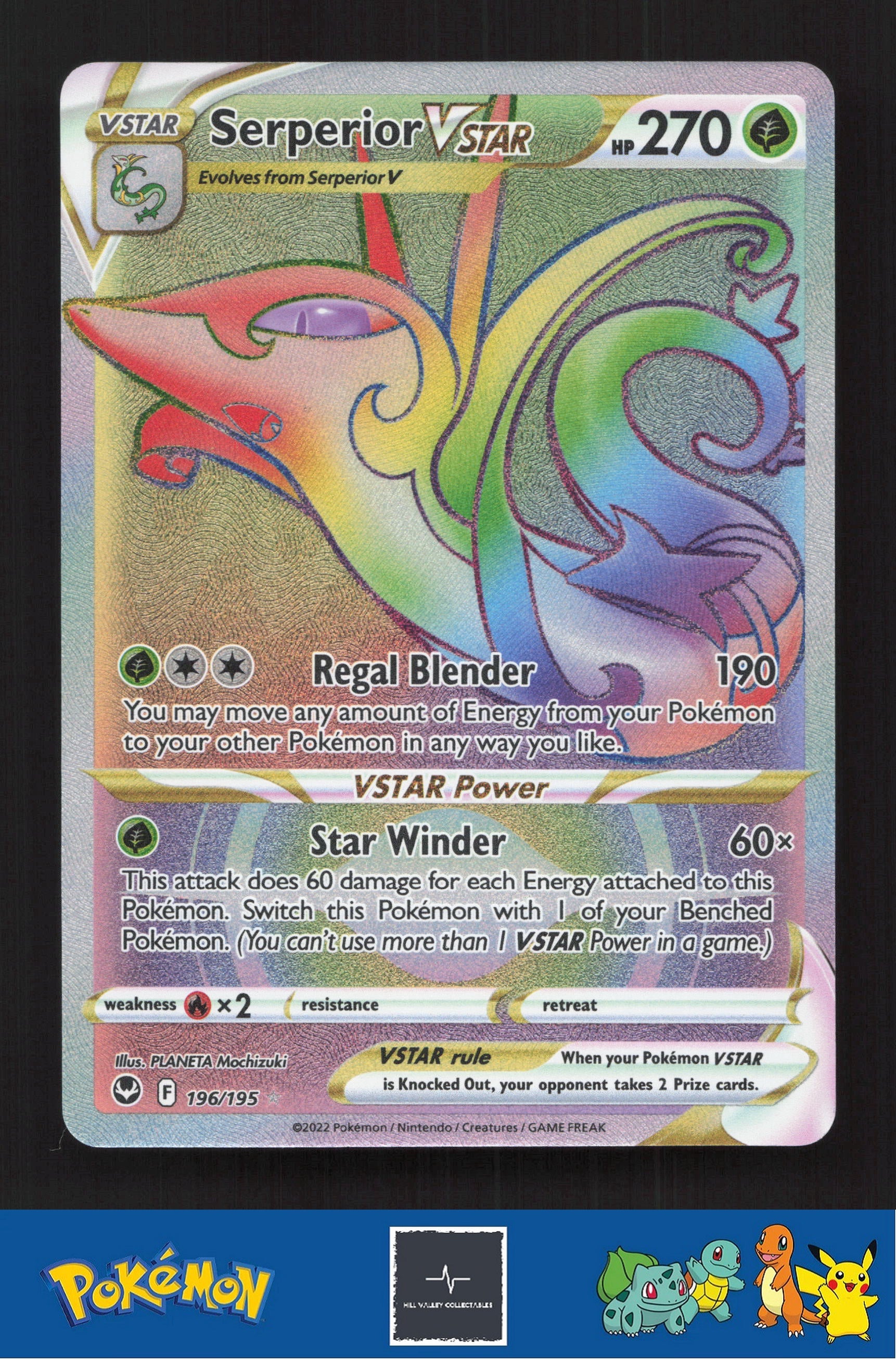 2020 Pokemon SWSH Silver Tempest 196/195 Serperior Vstar