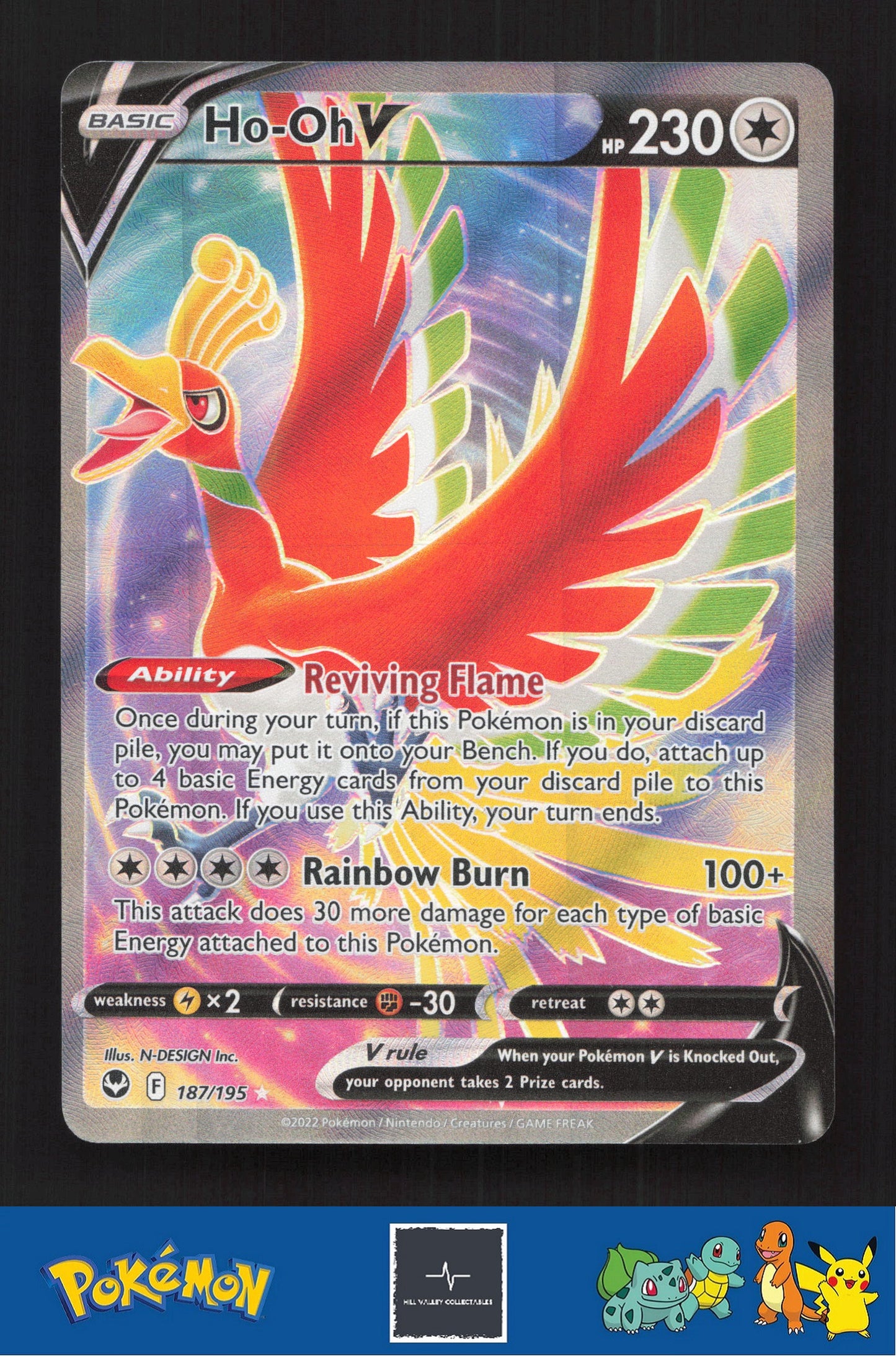 2020 Pokemon SWSH Silver Tempest 187/195 Ho-Oh V