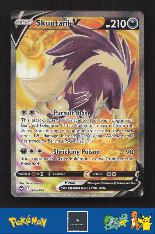 2020 Pokemon SWSH Silver Tempest 180/195 Skuntank V