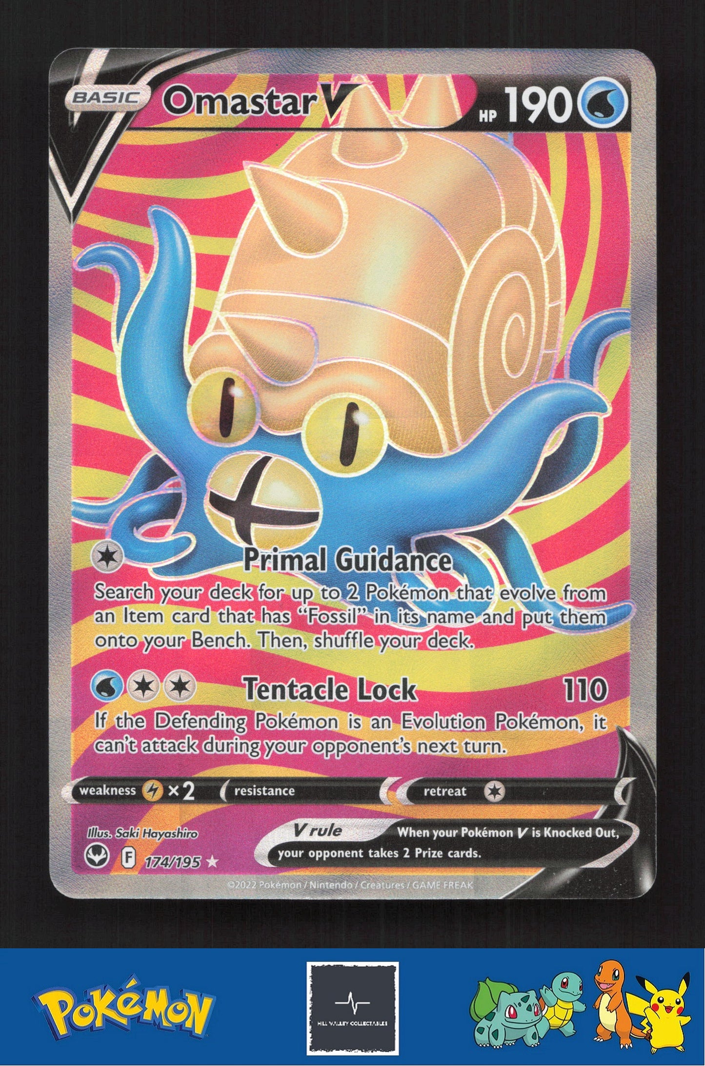 2020 Pokemon SWSH Silver Tempest 174/195 Omastar V