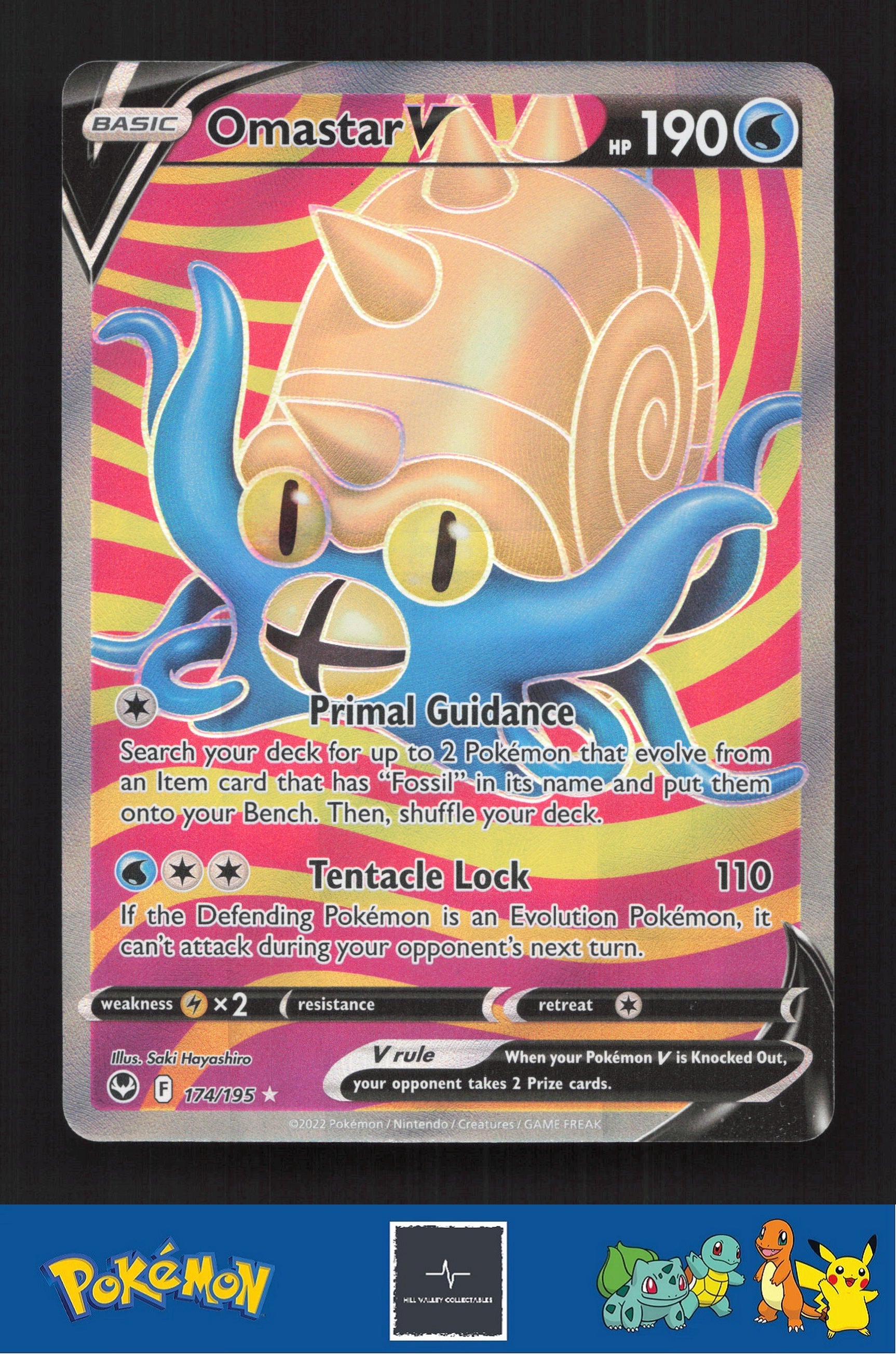 2020 Pokemon SWSH Silver Tempest 174/195 Omastar V