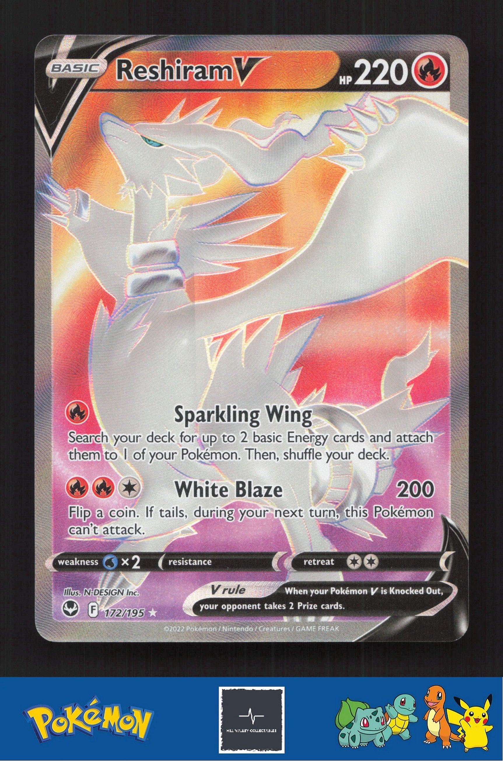 2020 Pokemon SWSH Silver Tempest 172/195 Reshiram V