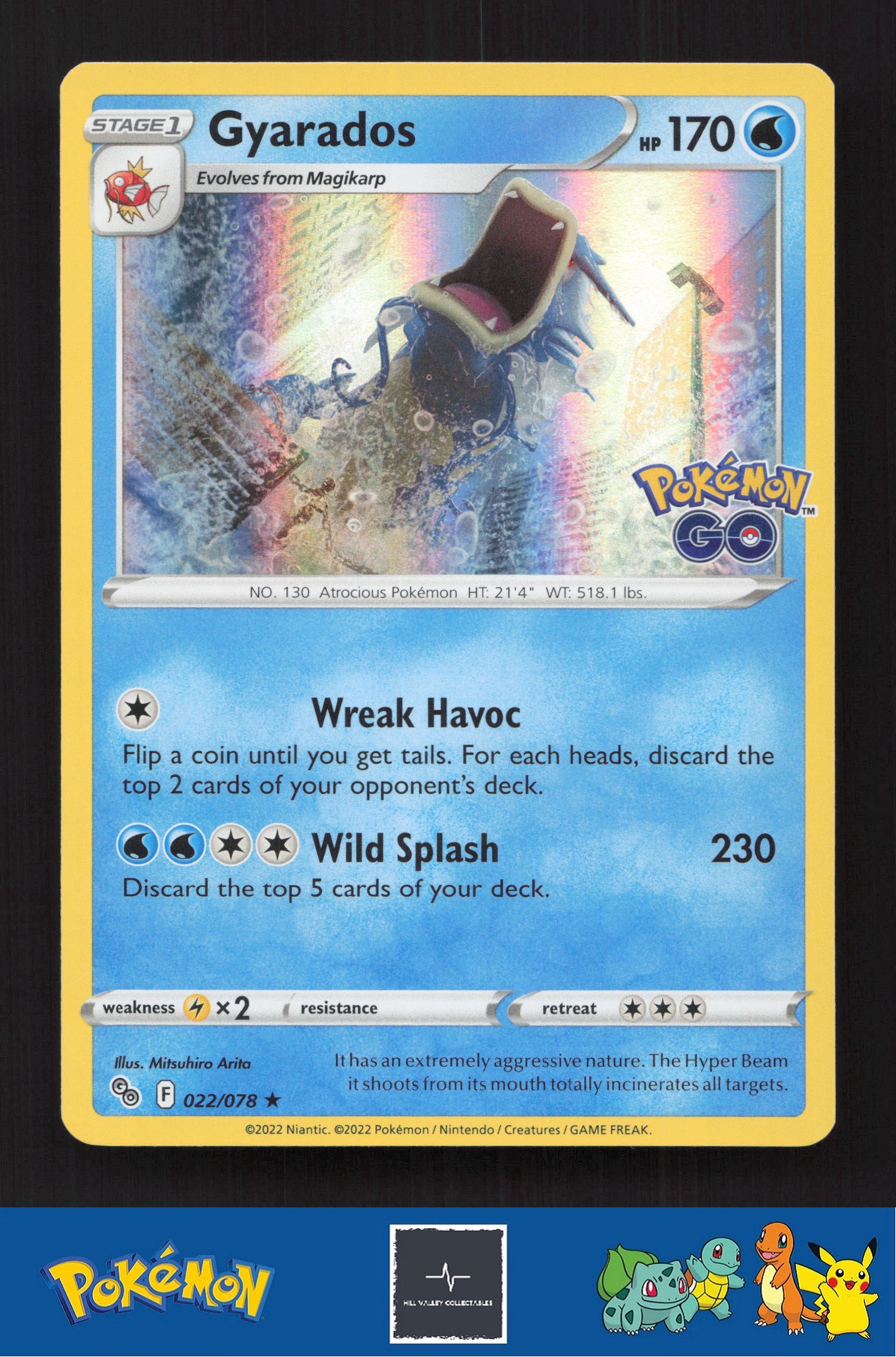 2022 Pokemon SWSH Pokemon GO 022/078 Gyarados Holo