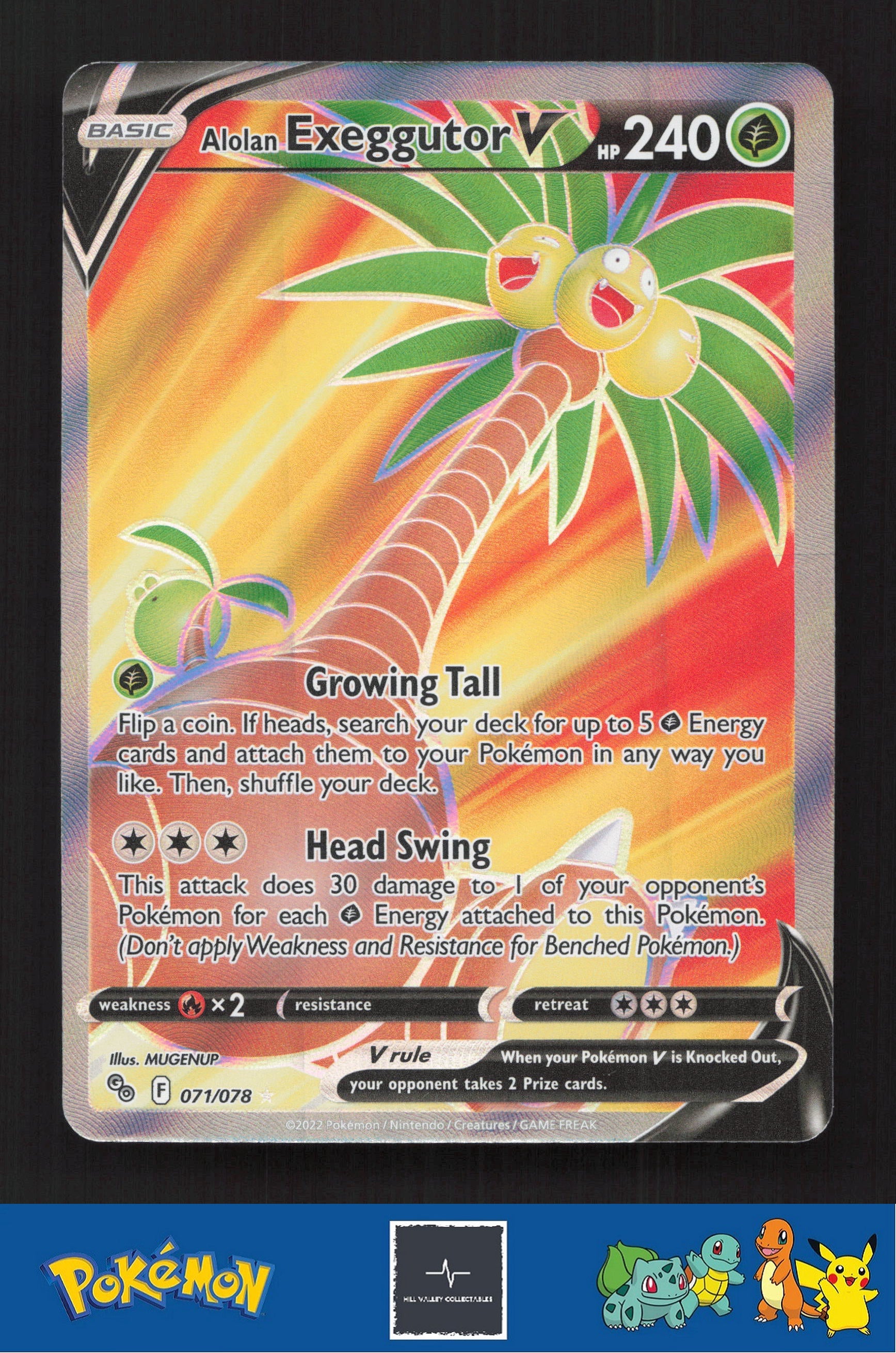 2022 Pokemon SWSH Pokemon GO 071/078 Alolan Exeggutor V
