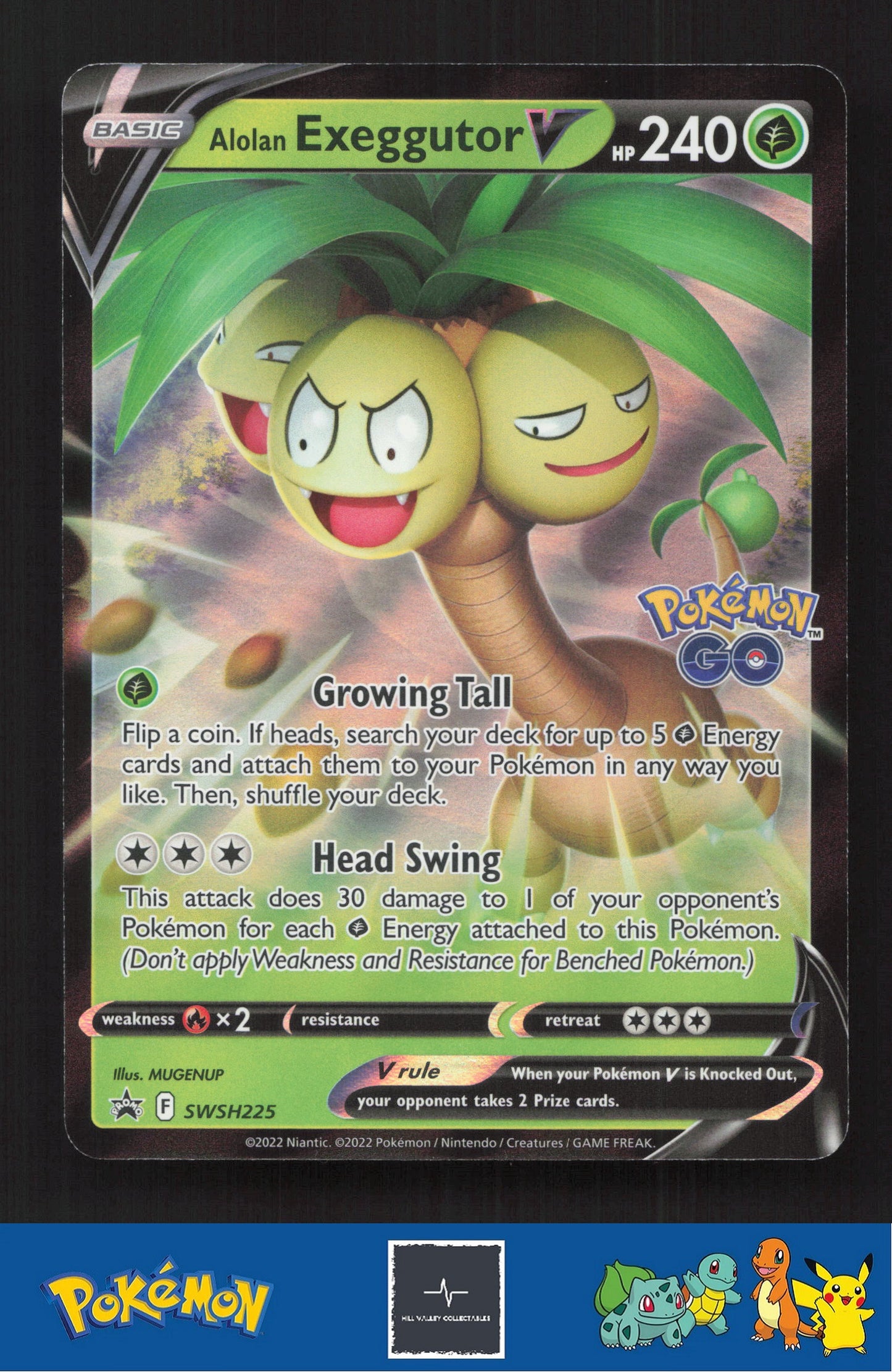 2022 Pokemon SWSH Pokemon GO SWSH225 Alolan Exeggutor V