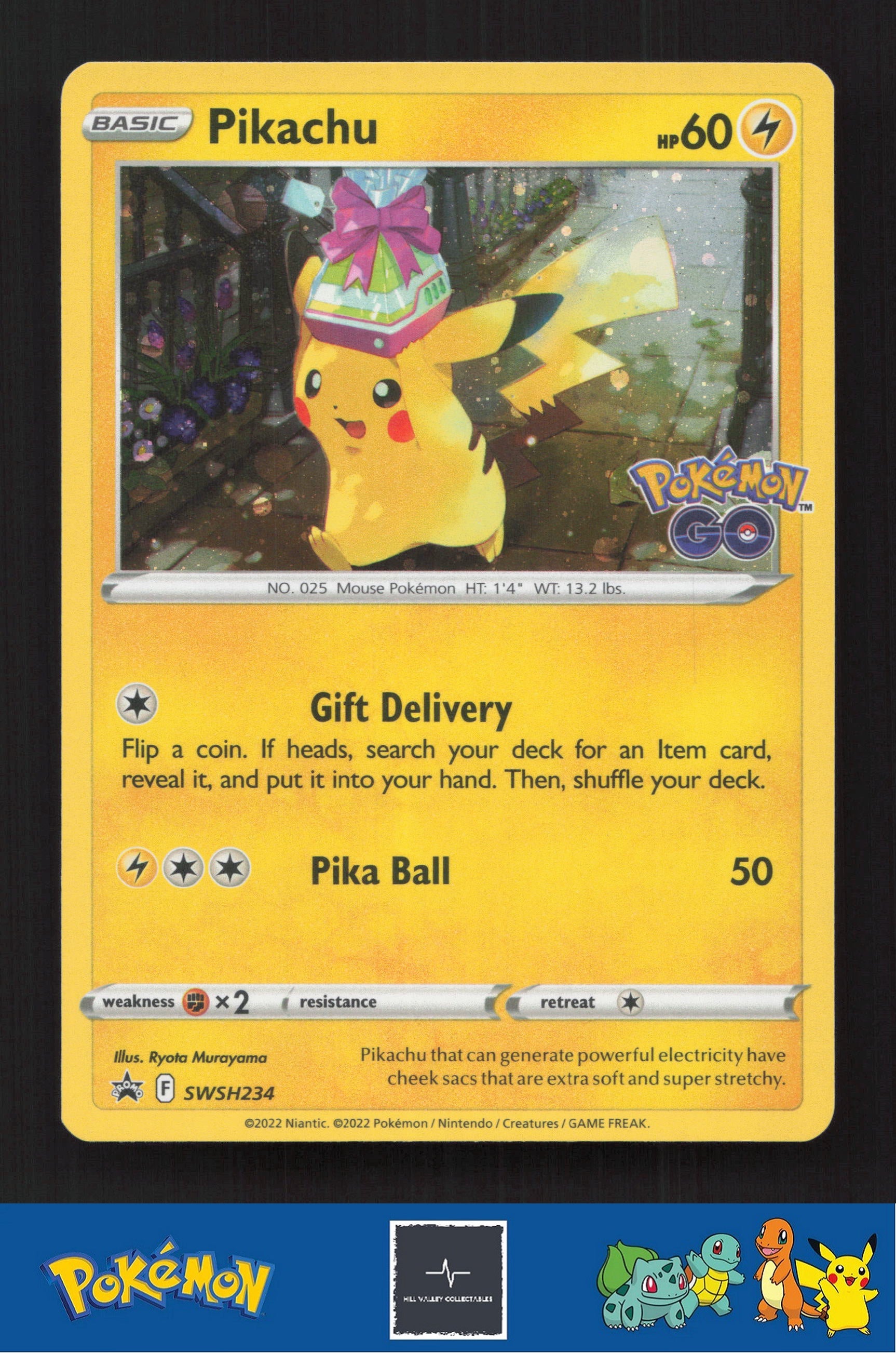 2022 Pokemon SWSH Pokemon GO SWSH234 Pikachu Cosmos Holo Promo
