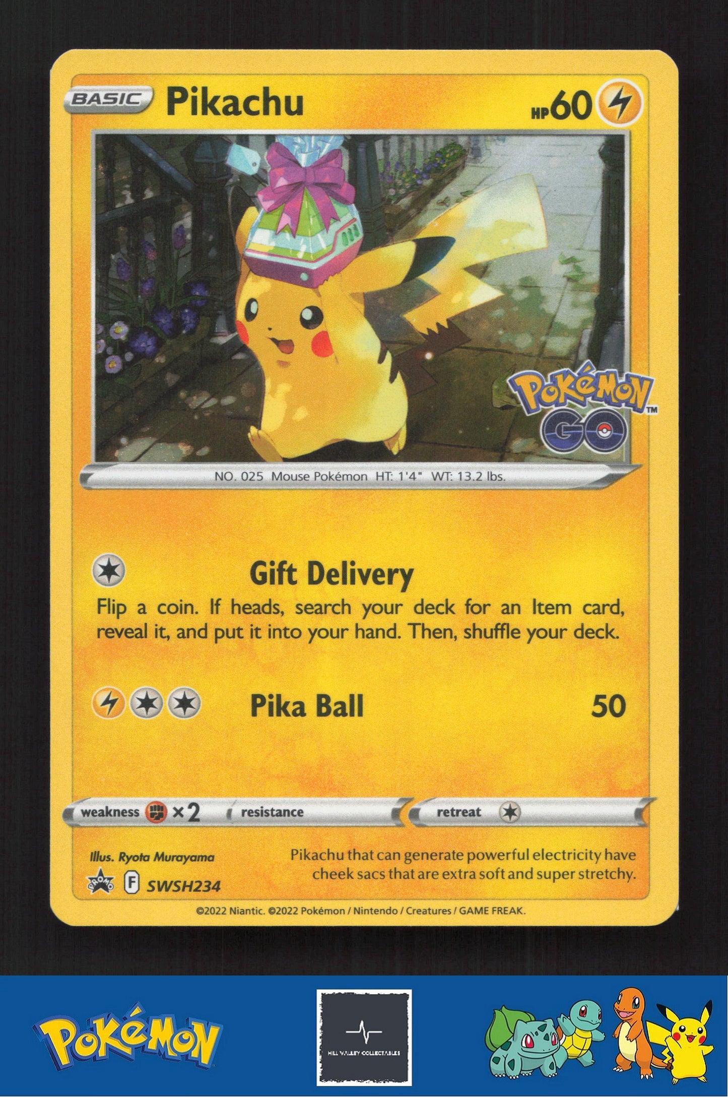 2022 Pokemon SWSH Pokemon GO SWSH234 Pikachu Cosmos Holo Promo
