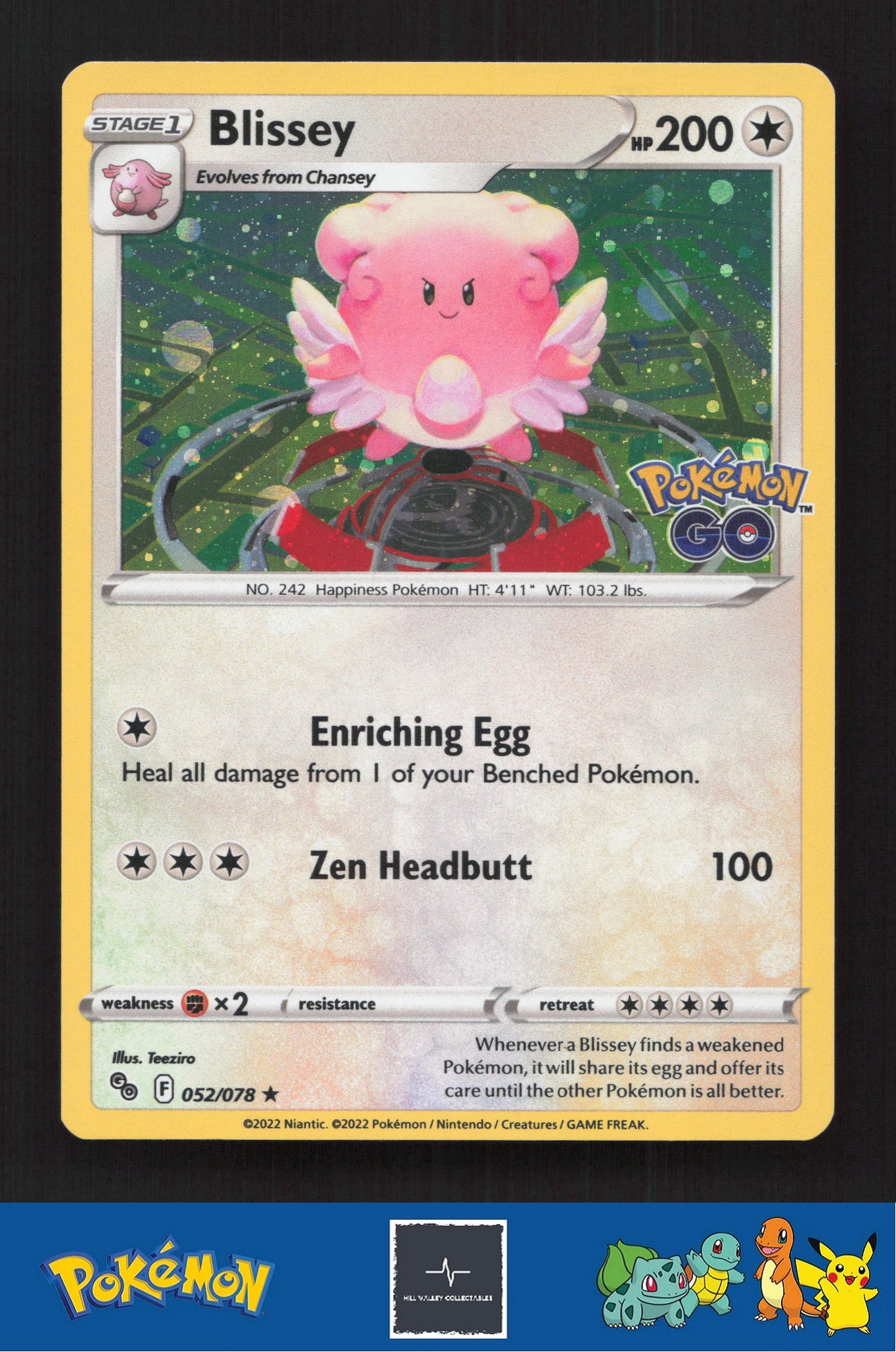 2022 Pokemon SWSH Pokemon GO 052/078 Blissey Cosmos Holo Promo