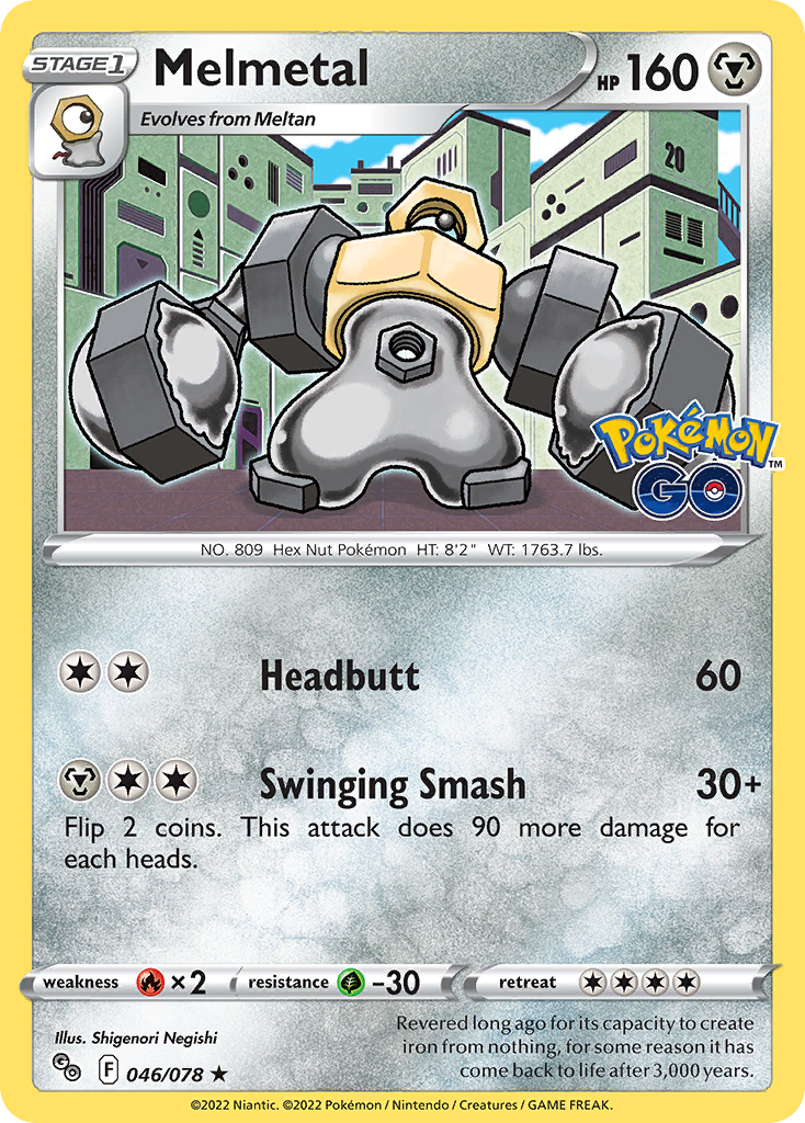 2022 Pokemon SWSH Pokemon Go 046/078 Melmetal Holo