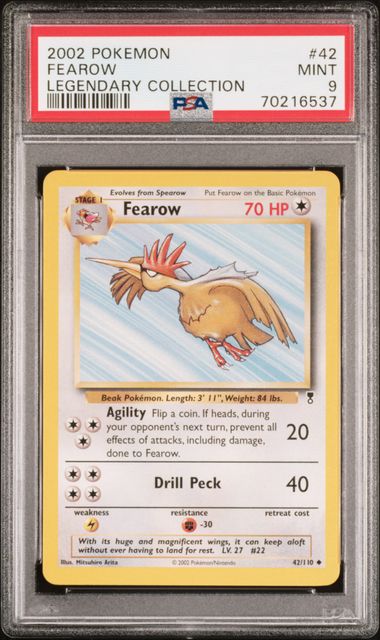 2002 Pokemon WotC Legendary Collection 42/110 Fearow PSA 9