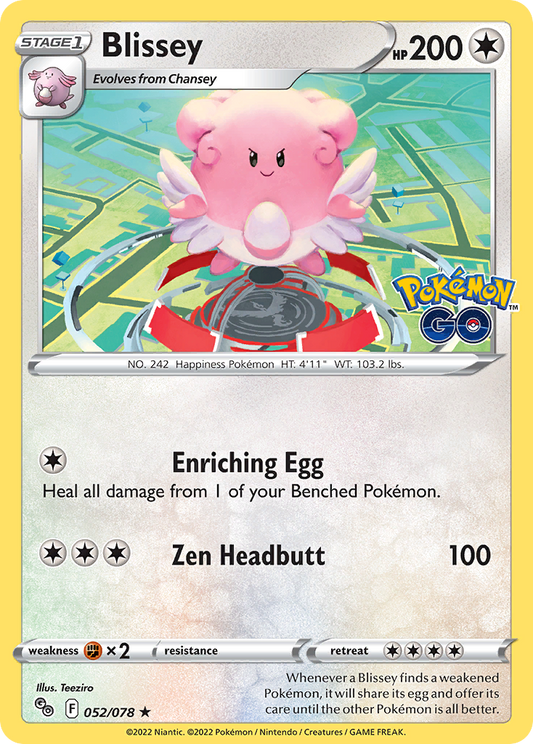 2022 Pokemon SWSH Pokemon Go 052/078 Blissey Holo