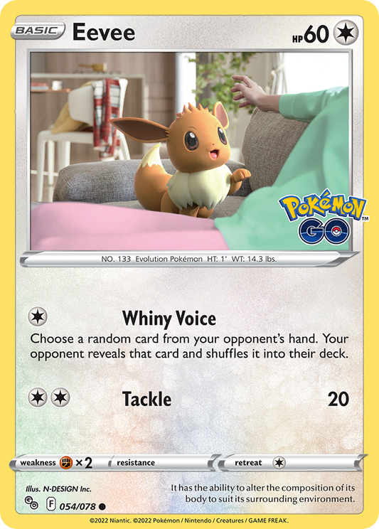 2022 Pokemon SWSH Pokemon Go 054/078 Eevee Reverse