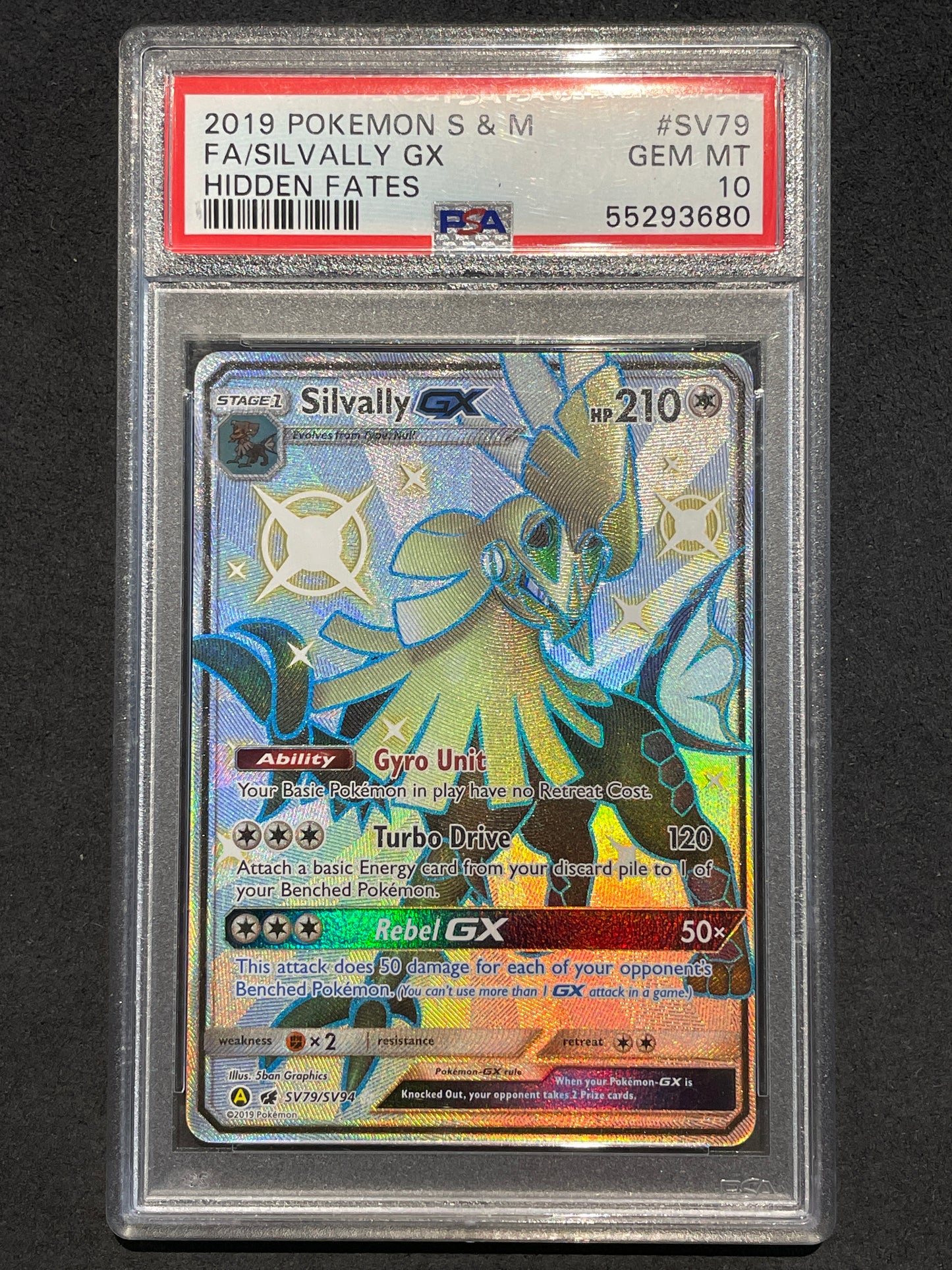 2019 Pokemon SM Hidden Fates SV79/SV94 Silvally GX PSA 10