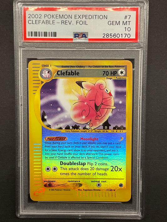 2002 Pokemon e-Series Expedition 7/165 Clefable Reverse PSA 10