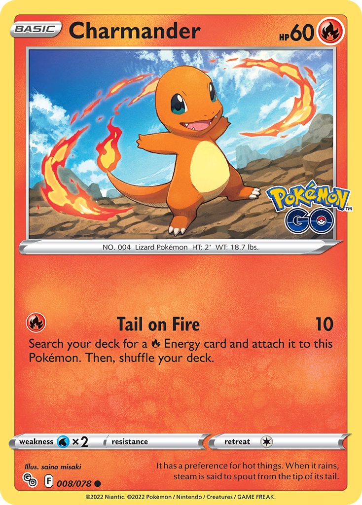 2022 Pokemon SWSH Pokemon Go 008/078 Charmander Reverse