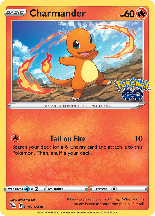 2022 Pokemon SWSH Pokemon Go 008/078 Charmander Reverse