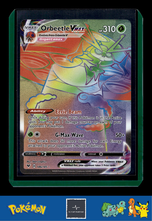 2020 Pokemon SWSH Vivid Voltage 186/185 Orbeetle VMAX