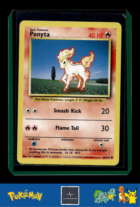 1999-2000 Pokemon 4th Print UK Base Set 60/102 Ponyta