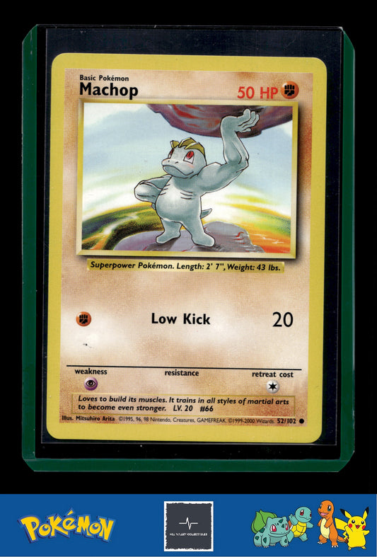 1999-2000 Pokemon 4th Print UK Base Set 52/102 Machop