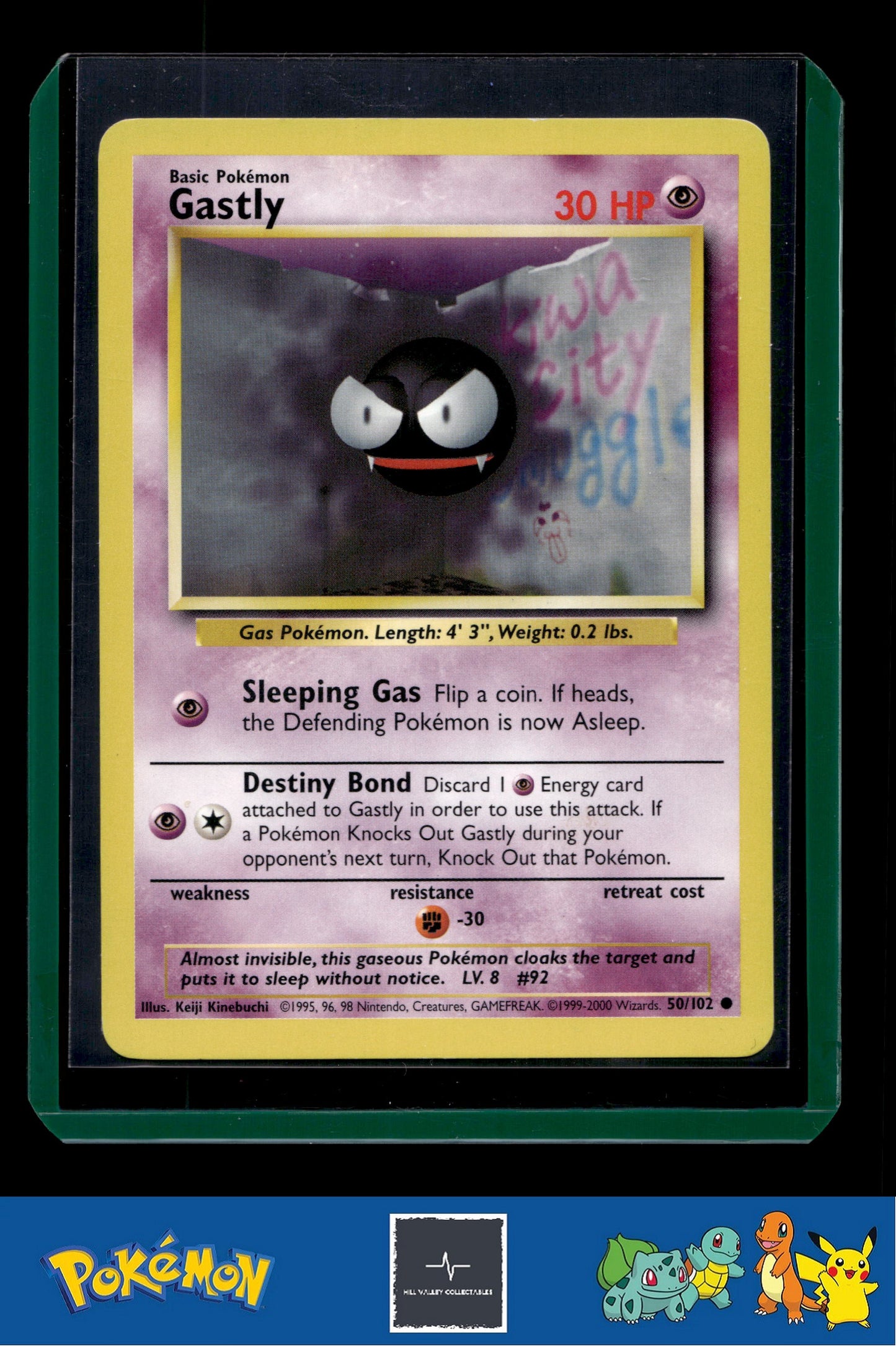 1999-2000 Pokemon 4th Print UK Base Set 50/102 Gastly