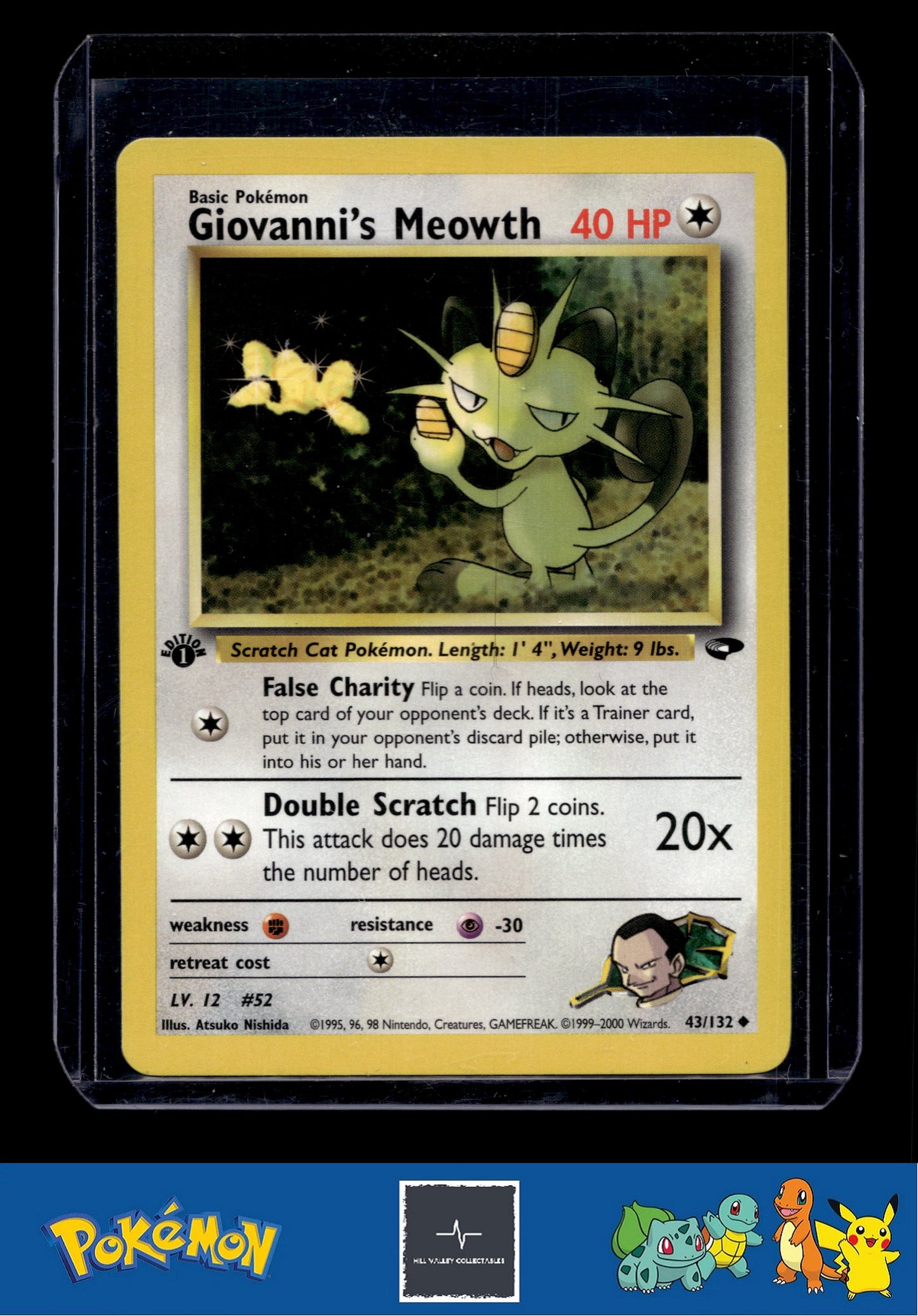 Pokemon Gym Challenge 043/132 Giovanni's Meowth 1st Ed