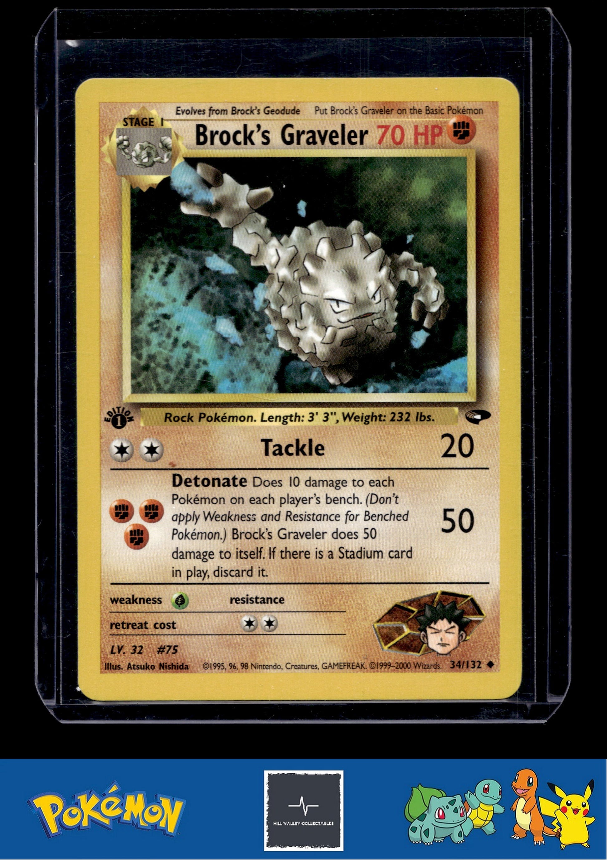 Pokemon Gym Challenge 034/132 Brock's Graveler 1st Ed