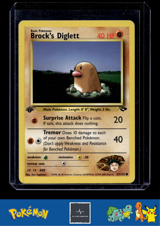 Pokemon Gym Challenge 067/132 Brock's Diglett 1st Ed