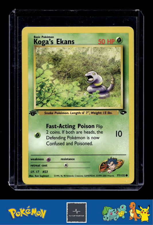 Pokemon Gym Challenge 077/132 Koga's Ekans 1st Ed