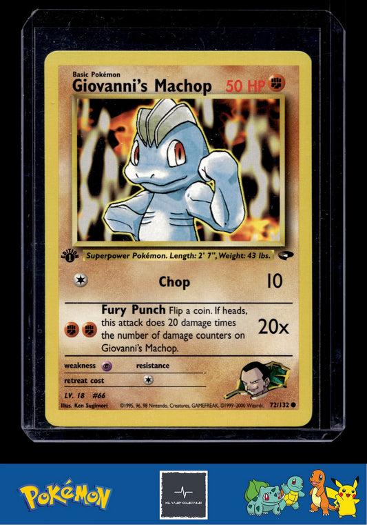 Pokemon Gym Challenge 072/132 Giovanni's Machop 1st Ed