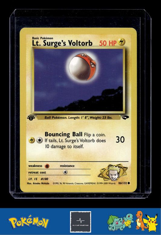 Pokemon Gym Challenge 086/132 Lt. Surge's Voltorb 1st Ed